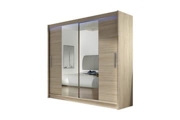 Prag Garderob 180x57x215 cm - Beige|Vit - Förvaring - Klädförvaring - Garderob & garderobssystem