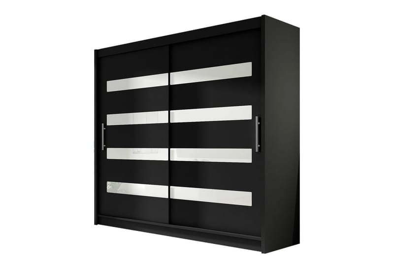 Prag Garderob 180x57x215 cm LED-belysning - Svart - Förvaring - Klädförvaring - Garderob & garderobssystem