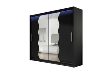 Prag Garderob 57 cm i Trä med Glasdetaljer - Svart - Förvaring - Klädförvaring - Garderob & garderobssystem