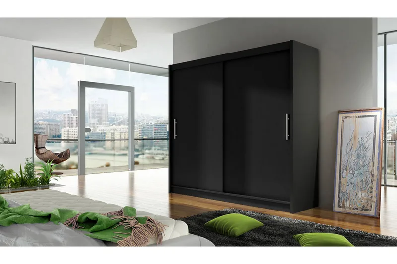 Prag Garderob Skjutdörrar - Svart - Förvaring - Klädförvaring - Garderob & garderobssystem