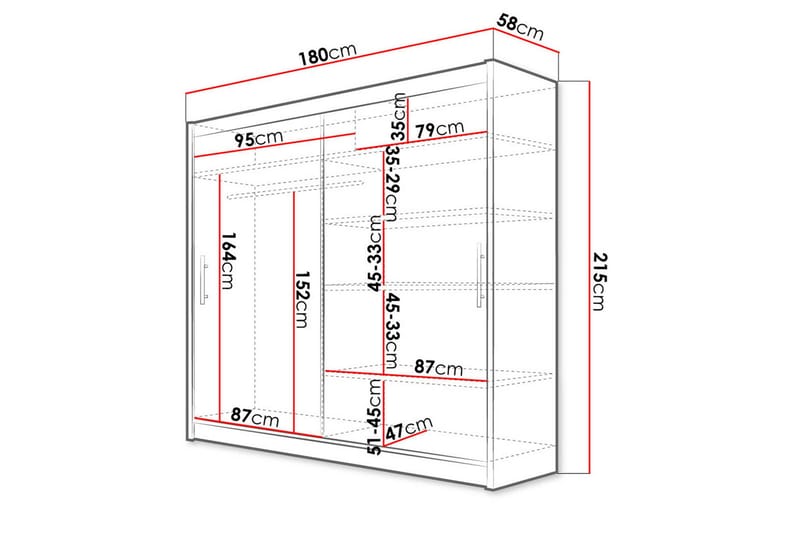 Prag Garderob Skjutdörrar - Svart - Förvaring - Klädförvaring - Garderob & garderobssystem