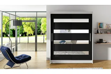 Presto Garderob 58x150 cm i Trä - Vit|Svart - Förvaring - Klädförvaring - Garderob & garderobssystem
