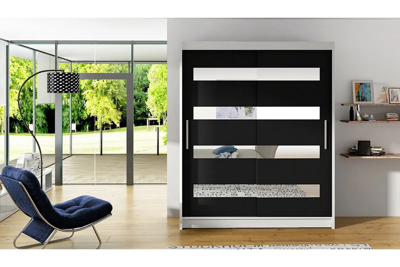 Presto Garderob 58x150 cm - Vit/Svart - Förvaring - Klädförvaring - Garderob & garderobssystem