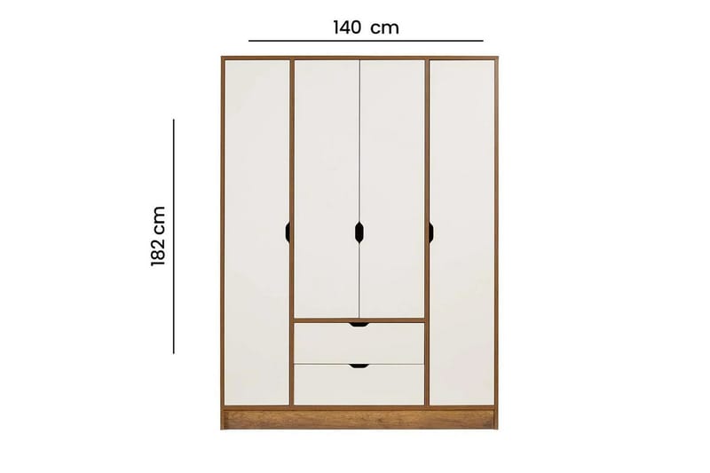 Ranko Garderob 140x182 cm - Multifärgad - Förvaring - Klädförvaring - Garderob & garderobssystem
