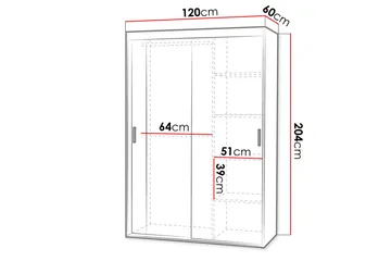 Rejasia Garderob med Spegel 120 cm - Vit - Förvaring - Klädförvaring - Garderob & garderobssystem