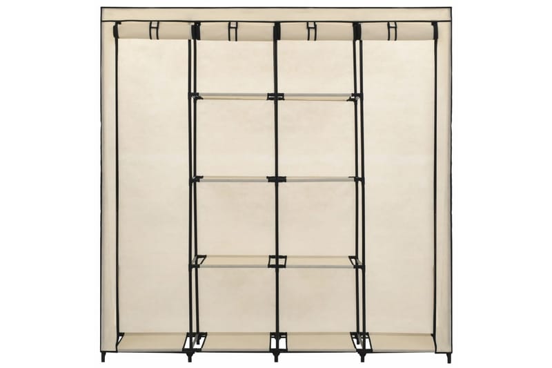 Garderob med 4 fack gräddvit 175x45x170 cm - Vit - Förvaring - Klädförvaring - Garderob & garderobssystem - Resegarderob