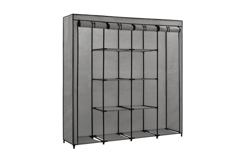 Garderob med 4 fack grå 175x45x170 cm - Grå - Förvaring - Klädförvaring - Garderob & garderobssystem - Resegarderob