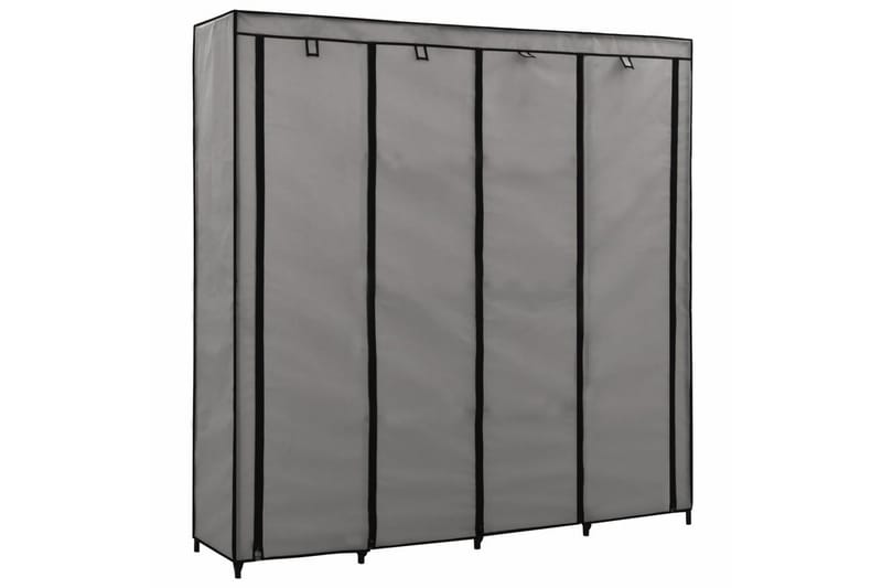 Garderob med 4 fack grå 175x45x170 cm - Grå - Förvaring - Klädförvaring - Garderob & garderobssystem - Resegarderob