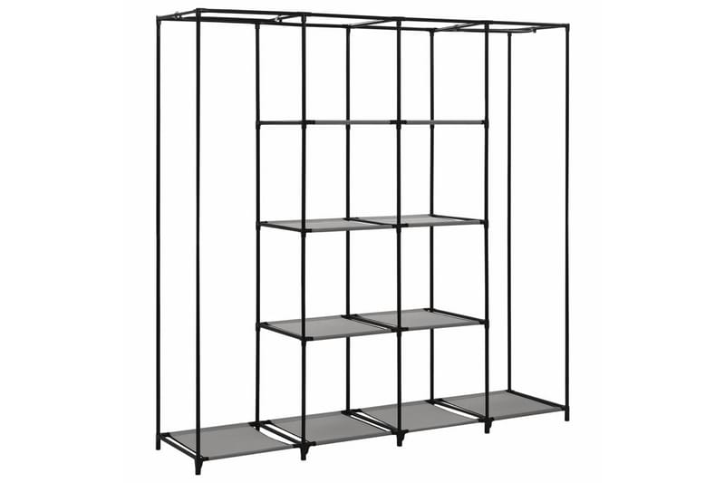 Garderob med 4 fack grå 175x45x170 cm - Grå - Förvaring - Klädförvaring - Garderob & garderobssystem - Resegarderob