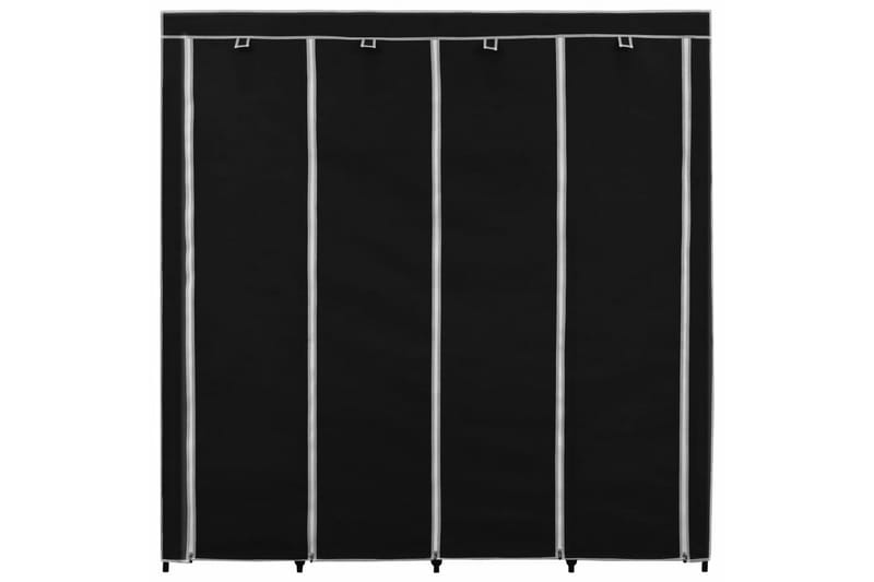 Garderob med 4 fack svart 175x45x170 cm - Svart - Förvaring - Klädförvaring - Garderob & garderobssystem - Resegarderob