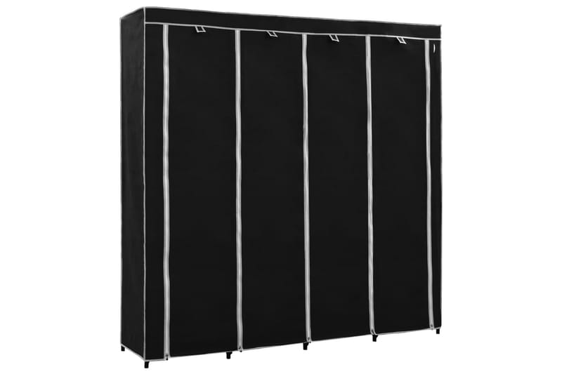 Garderob med 4 fack svart 175x45x170 cm - Svart - Förvaring - Klädförvaring - Garderob & garderobssystem - Resegarderob
