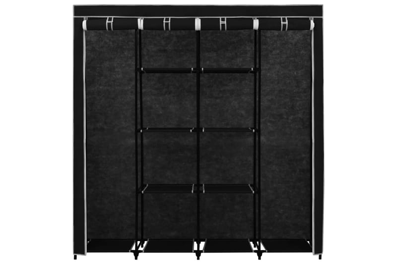 Garderob med 4 fack svart 175x45x170 cm - Svart - Förvaring - Klädförvaring - Garderob & garderobssystem - Resegarderob