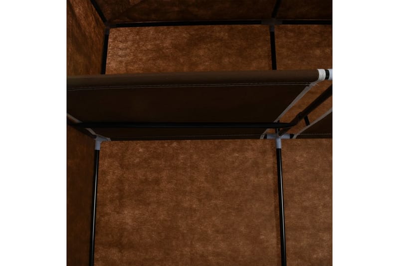 Garderob med fack och stänger brun 150x45x175 cm tyg - Brun - Resegarderob