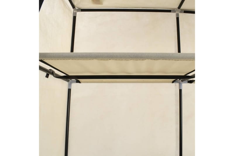 Garderob med fack och stänger gräddvit 150x45x175 cm tyg - Vit - Förvaring - Klädförvaring - Garderob & garderobssystem - Resegarderob