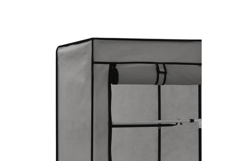 Garderob med fack och stänger grå 150x45x175 cm tyg - Grå - Förvaring - Klädförvaring - Garderob & garderobssystem - Resegarderob