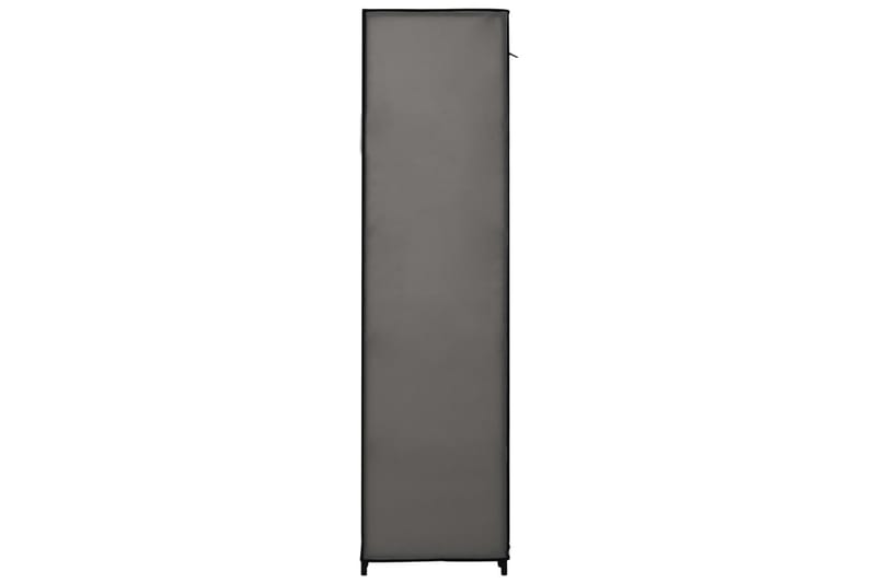 Garderob med fack och stänger grå 150x45x176 cm tyg - Grå - Resegarderob