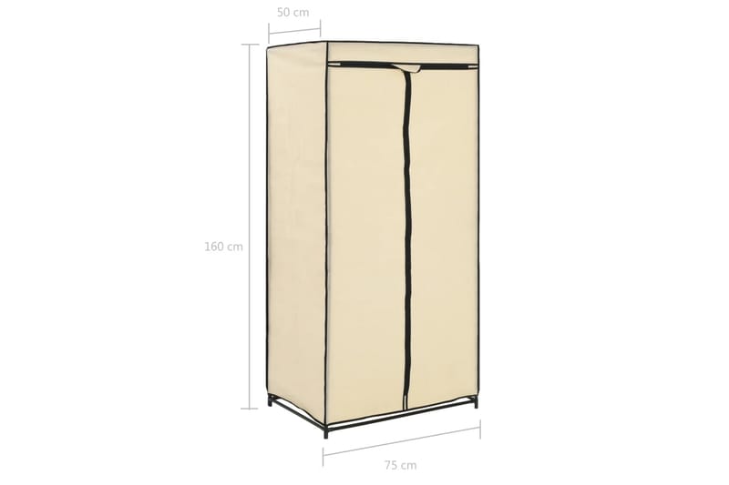 Garderober 2 st gräddvit 75x50x160 cm - Kräm - Förvaring - Klädförvaring - Garderob & garderobssystem - Resegarderob
