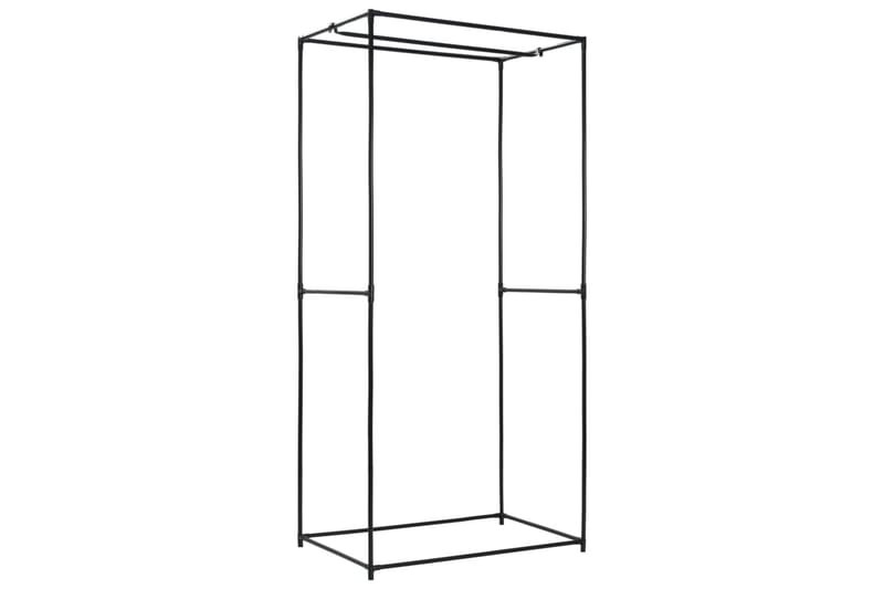Garderober 2 st svart 75x50x160 cm - Svart - Förvaring - Klädförvaring - Garderob & garderobssystem - Resegarderob