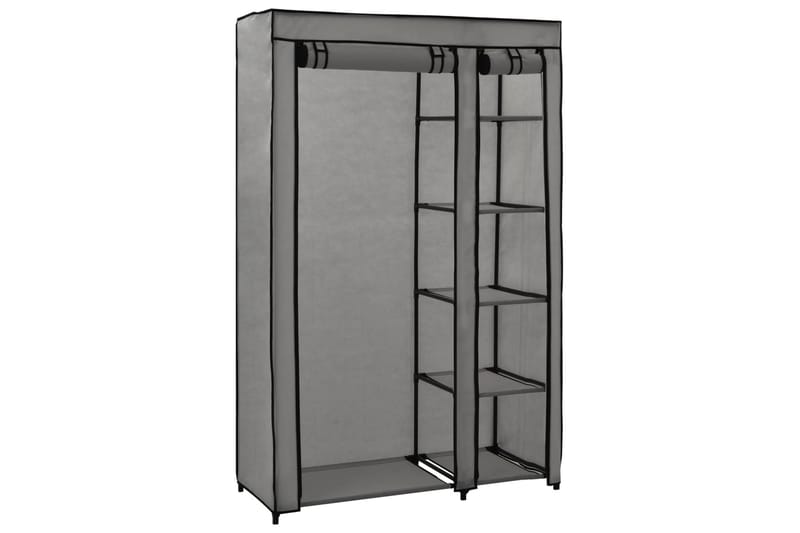 Resegarderob 2 st grå 110x45x175 cm tyg - Grå - Förvaring - Klädförvaring - Garderob & garderobssystem - Resegarderob