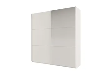 Rhodes Garderob 225x65x244 cm LED-belysning - Vit/Spegel - Förvaring - Klädförvaring - Garderob & garderobssystem