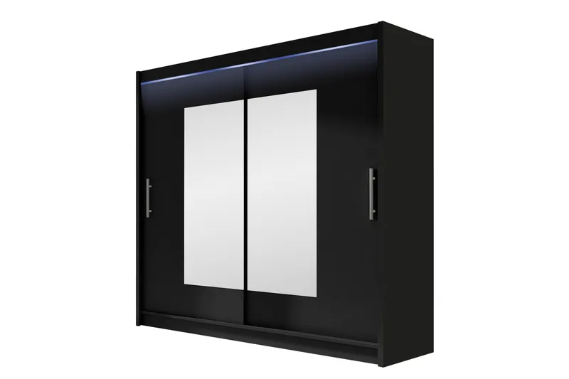 Rilievo Garderob m. Spegel 180x215 cm - Brun - Förvaring - Klädförvaring - Garderob & garderobssystem