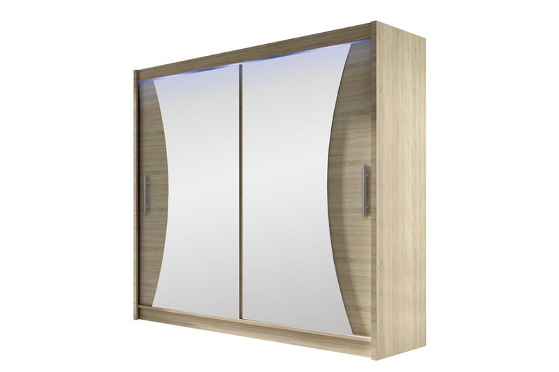 Rilievo Garderob m. Spegel 180x215 cm - Brun - Förvaring - Klädförvaring - Garderob & garderobssystem