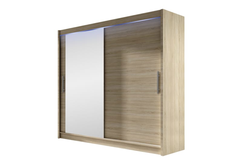 Rilievo Garderob m. Spegel 180x215 cm - Brun - Förvaring - Klädförvaring - Garderob & garderobssystem