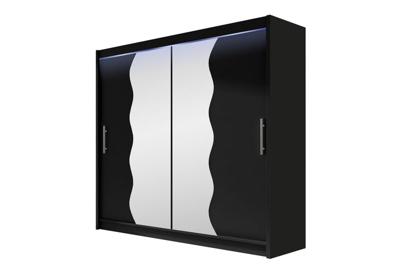 Rilievo Garderob m. Spegel 180x215 cm - Grå - Förvaring - Klädförvaring - Garderob & garderobssystem