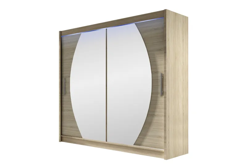 Rilievo Garderob m. Spegel 180x215 cm, Rosa