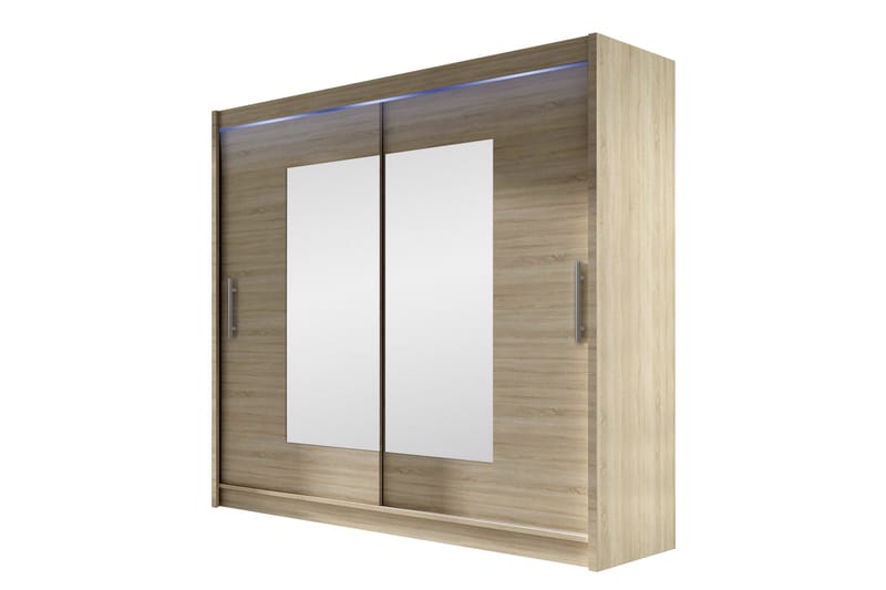 Rilievo Garderob m. Spegel 180x215 cm - Vit/Brun - Förvaring - Klädförvaring - Garderob & garderobssystem