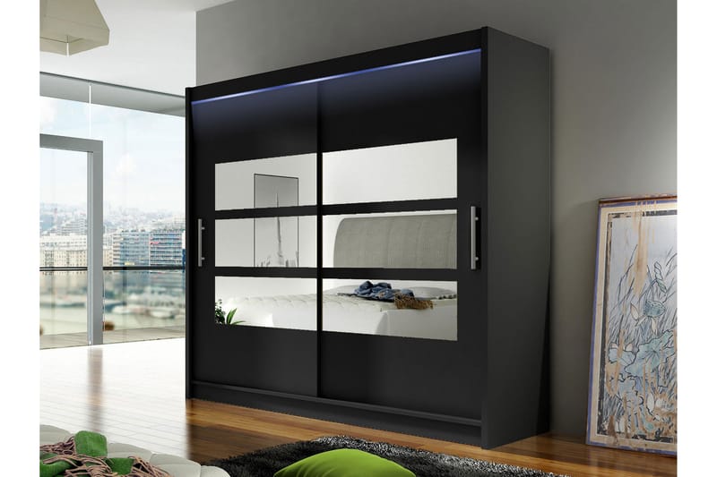 Rilievo Garderob m. Spegel 180x215 cm - Förvaring - Klädförvaring - Garderob & garderobssystem