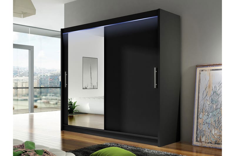 Rilievo Garderob m. Spegel 180x215 cm - Förvaring - Klädförvaring - Garderob & garderobssystem