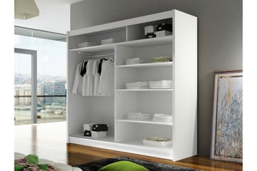 Rilievo Garderob med Spegel 180 cm i Ljust Trä - Beige - Förvaring - Klädförvaring - Garderob & garderobssystem