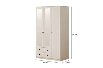 Rynric Garderob 105x184 cm - Matt Vit - Förvaring - Klädförvaring - Garderob & garderobssystem