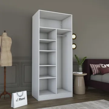 Sarnor Garderob 90x210x57,5 cm - Vit - Förvaring - Klädförvaring - Garderob & garderobssystem - Klädskåp & fristående garderob