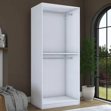 Sarnor Garderob 90x210x57,5 cm - Vit - Förvaring - Klädförvaring - Garderob & garderobssystem - Klädskåp & fristående garderob
