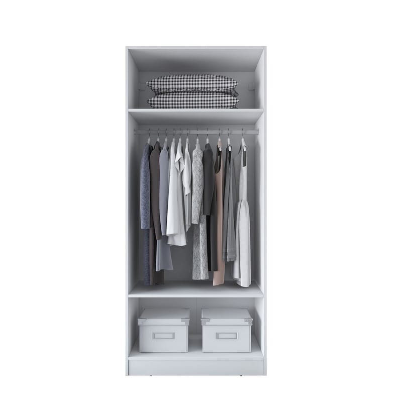 Sarnor Garderob 90x210x57,5 cm - Vit - Förvaring - Klädförvaring - Garderob & garderobssystem - Klädskåp & fristående garderob