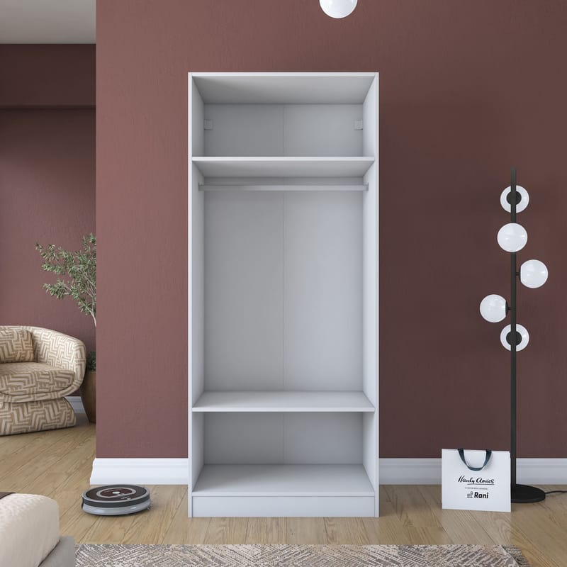 Sarnor Garderob 90x210x57,5 cm - Vit - Förvaring - Klädförvaring - Garderob & garderobssystem - Klädskåp & fristående garderob
