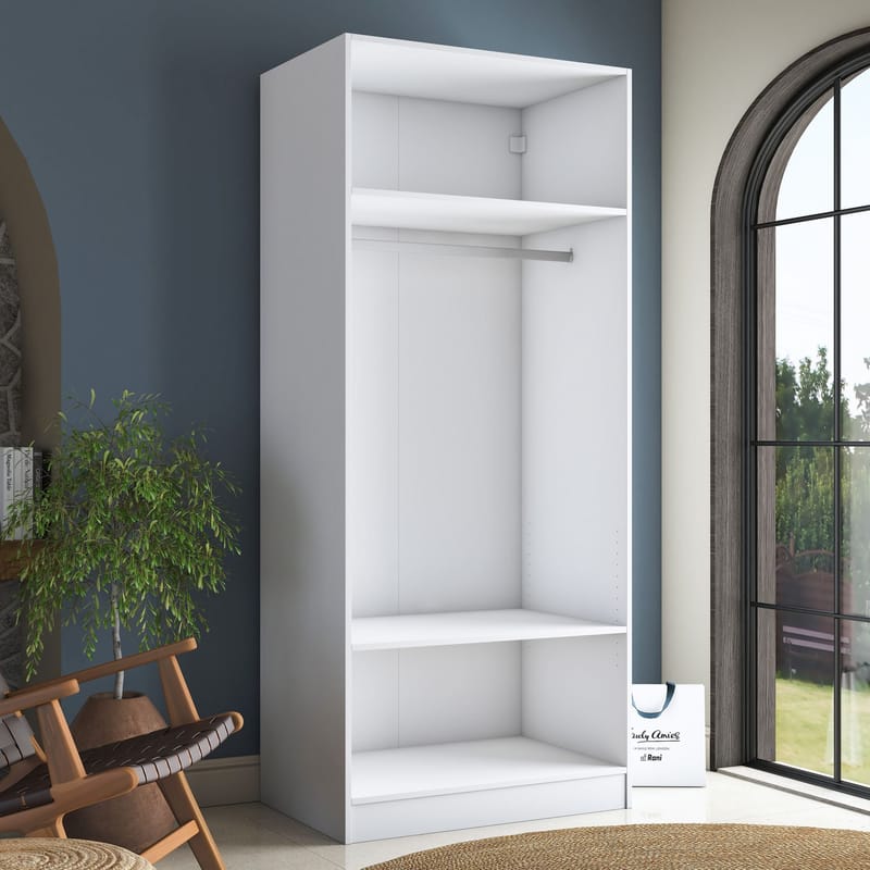 Sarnor Garderob 90x210x57,5 cm - Vit - Förvaring - Klädförvaring - Garderob & garderobssystem - Klädskåp & fristående garderob