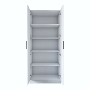 Sarnor Garderob 90x210x57,5 cm - Vit - Förvaring - Klädförvaring - Garderob & garderobssystem - Klädskåp & fristående garderob