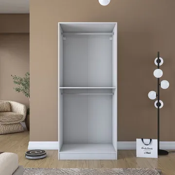 Sarnor Garderob 90x210x57,5 cm - Vit - Förvaring - Klädförvaring - Garderob & garderobssystem - Klädskåp & fristående garderob
