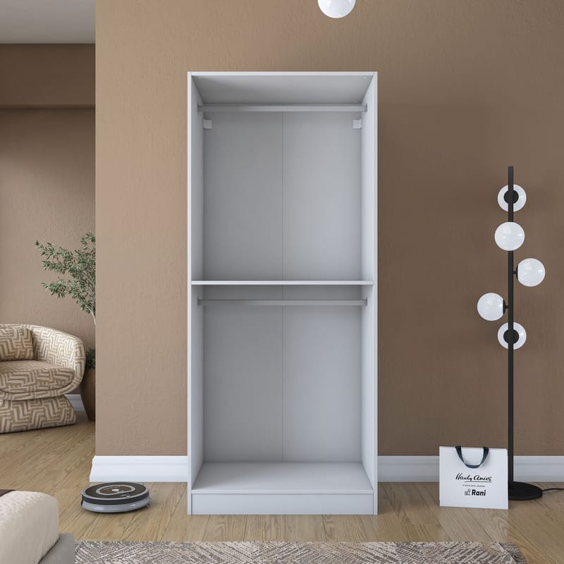 Sarnor Garderob 90x210x57,5 cm - Vit - Förvaring - Klädförvaring - Garderob & garderobssystem - Klädskåp & fristående garderob