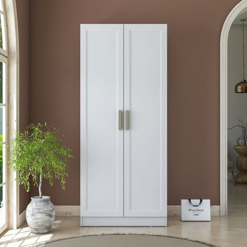 Sarnor Garderob 90x210x57,5 cm - Vit - Förvaring - Klädförvaring - Garderob & garderobssystem - Klädskåp & fristående garderob