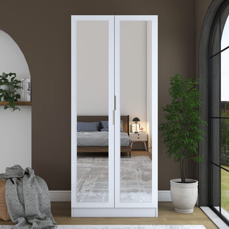 Sarnor Garderob 90x210x57,5 cm - Vit - Förvaring - Klädförvaring - Garderob & garderobssystem - Klädskåp & fristående garderob