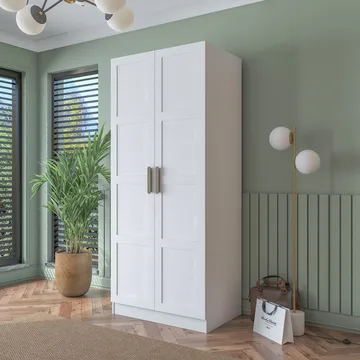 Sarnor Garderob 90x210x57,5 cm - Vit - Förvaring - Klädförvaring - Garderob & garderobssystem - Klädskåp & fristående garderob