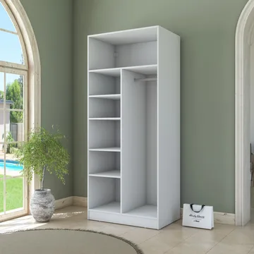 Sarnor Garderob 90x210x57,5 cm - Vit - Förvaring - Klädförvaring - Garderob & garderobssystem - Klädskåp & fristående garderob