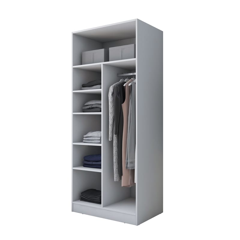 Sarnor Garderob 90x210x57,5 cm - Vit - Förvaring - Klädförvaring - Garderob & garderobssystem - Klädskåp & fristående garderob