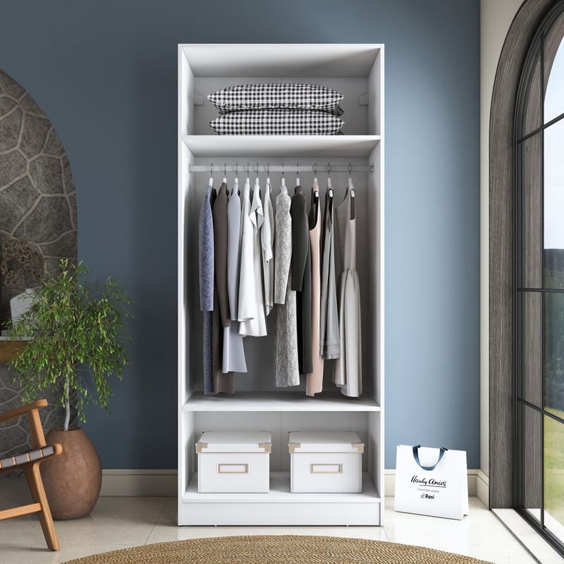 Sarnor Garderob 90x210x57,5 cm - Vit - Förvaring - Klädförvaring - Garderob & garderobssystem - Klädskåp & fristående garderob