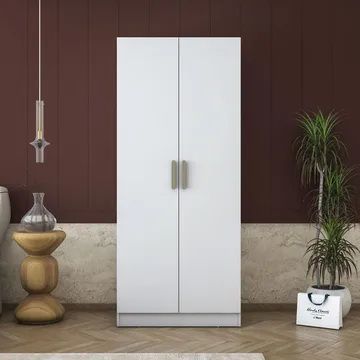 Sarnor Garderob 90x210x57,5 cm - Vit - Förvaring - Klädförvaring - Garderob & garderobssystem - Klädskåp & fristående garderob