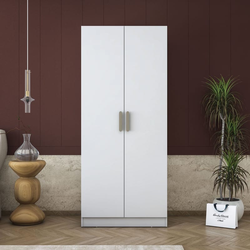 Sarnor Garderob 90x210x57,5 cm - Vit - Förvaring - Klädförvaring - Garderob & garderobssystem - Klädskåp & fristående garderob